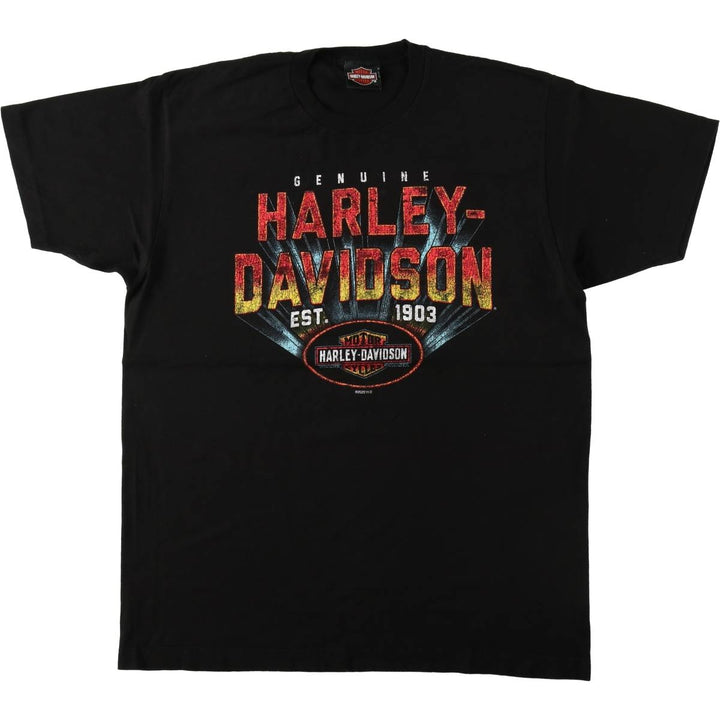 Harley-Davidson Motorcycle Bike T-shirt, Men's XL size unclear black type Vintage Second Hand
