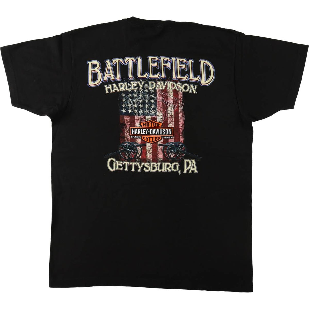 Harley-Davidson Motorcycle Bike T-shirt, Men's XL size unclear black type Vintage Second Hand