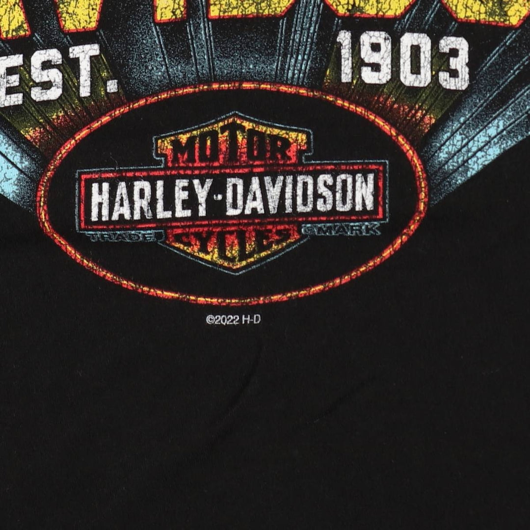 Harley-Davidson Motorcycle Bike T-shirt, Men's XL size unclear black type Vintage Second Hand