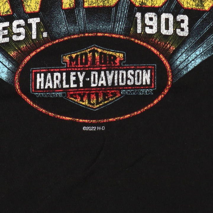 Harley-Davidson Motorcycle Bike T-shirt, Men's XL size unclear black type Vintage Second Hand
