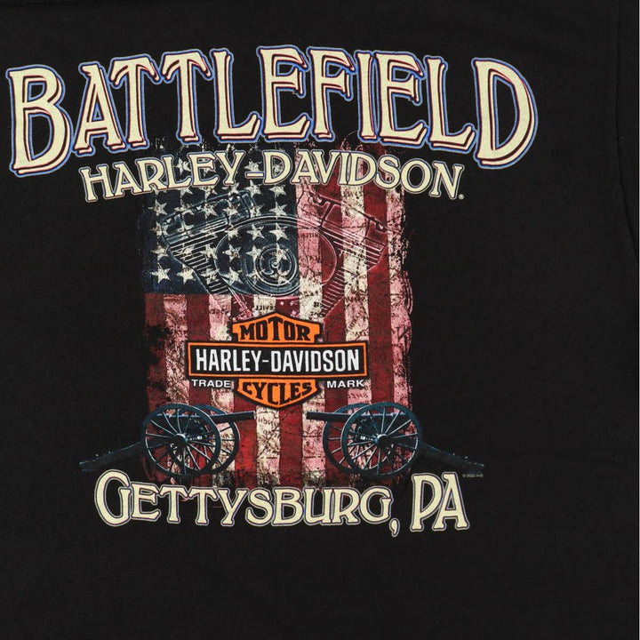 Harley-Davidson Motorcycle Bike T-shirt, Men's XL size unclear black type Vintage Second Hand