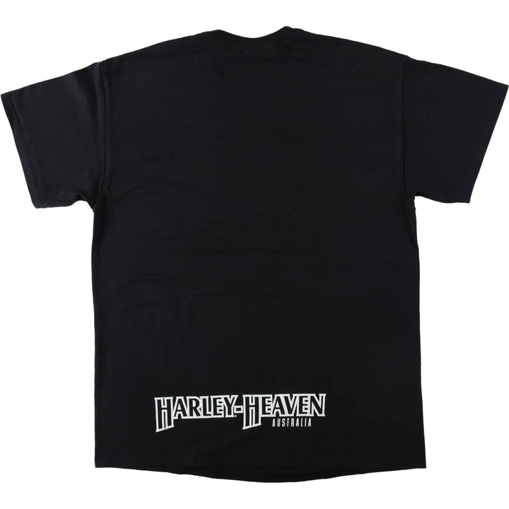 Harley-Davidson Motorcycle Bike T-shirt, Men's Size L cotton black type Vintage Second Hand