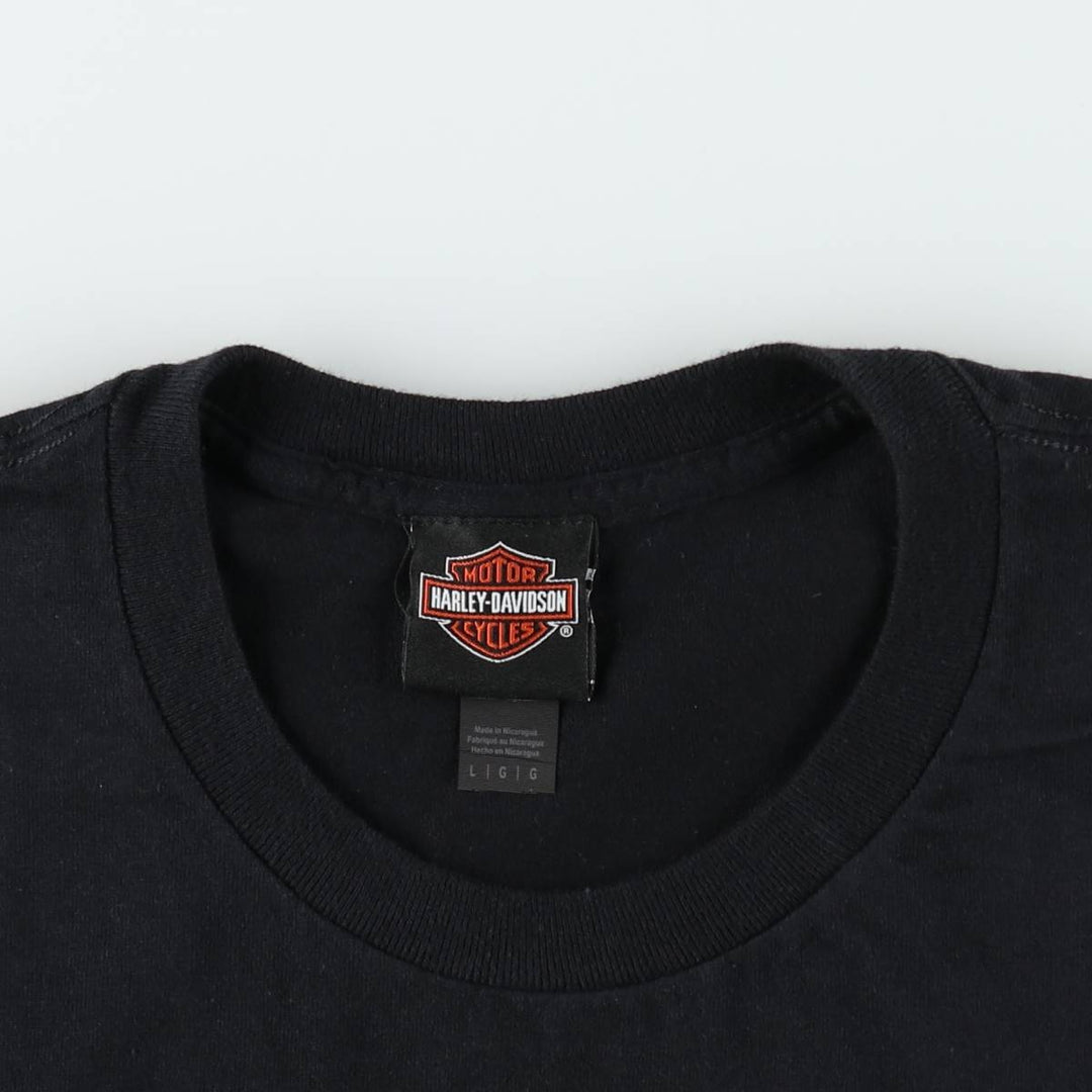 Harley-Davidson Motorcycle Bike T-shirt, Men's Size L cotton black type Vintage Second Hand