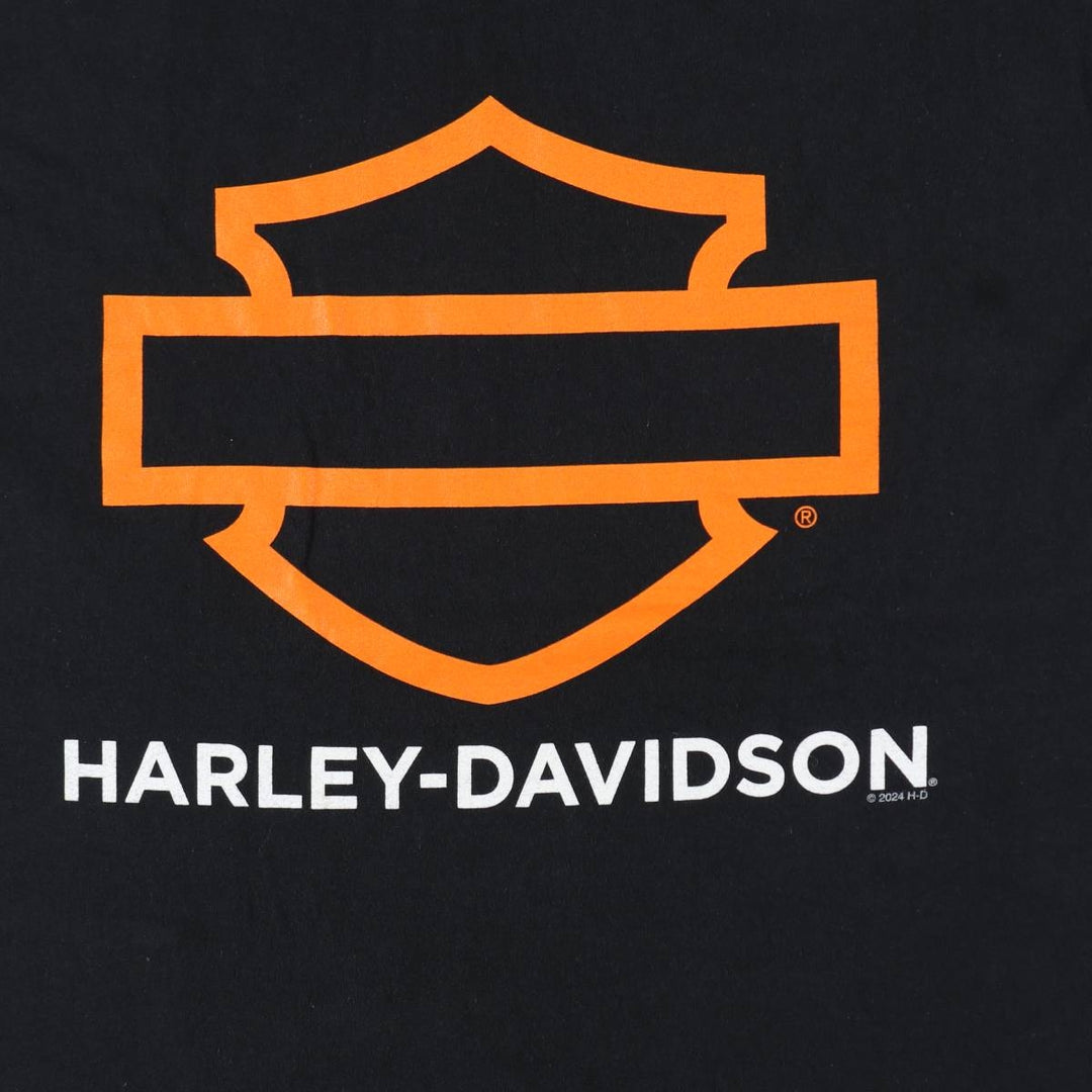 Harley-Davidson Motorcycle Bike T-shirt, Men's Size L cotton black type Vintage Second Hand