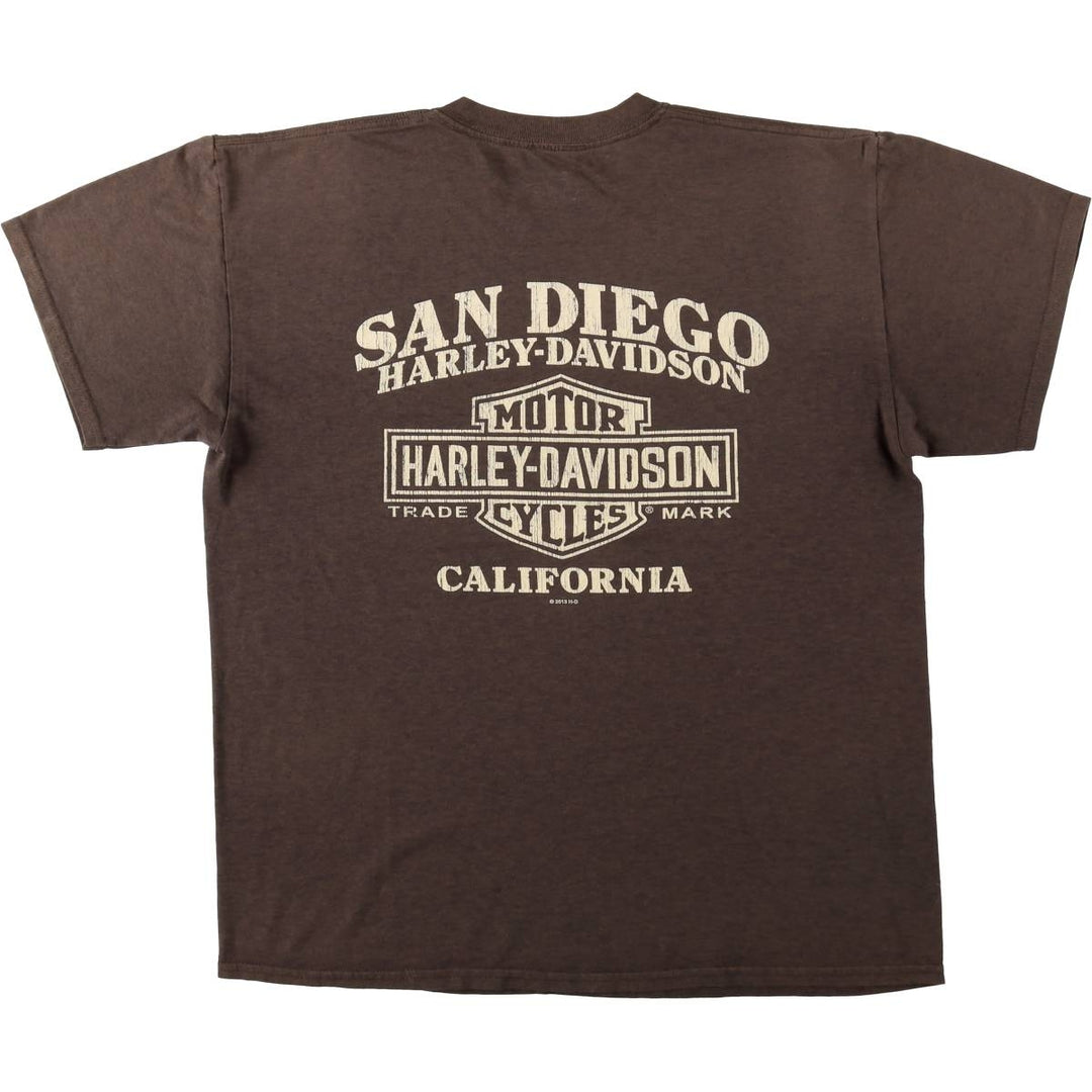 Harley-Davidson Motorcycle Bike T-shirt, Men's XL size unclear brown type Vintage Second Hand