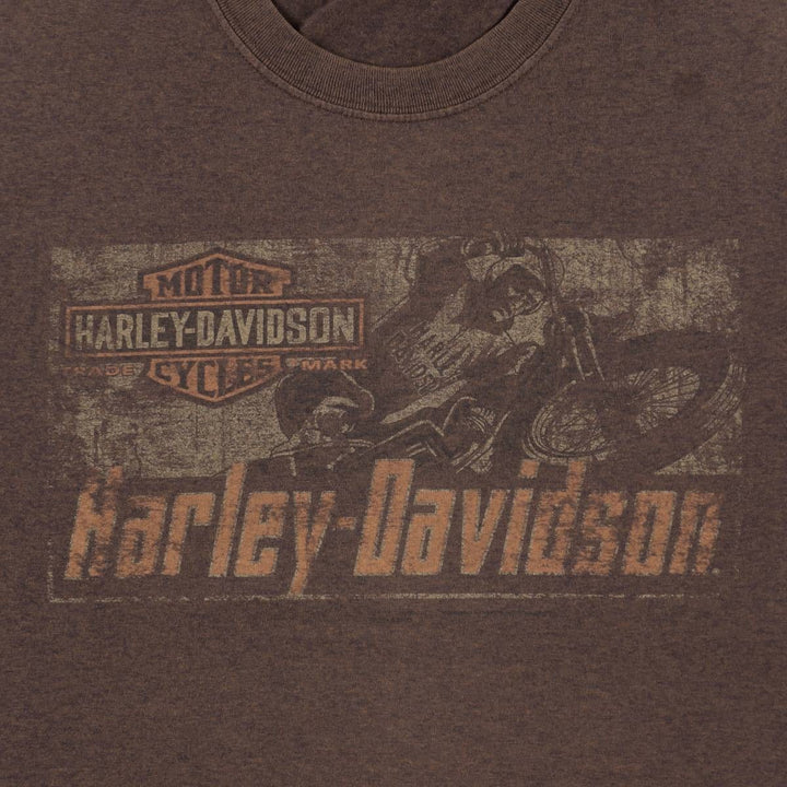 Harley-Davidson Motorcycle Bike T-shirt, Men's XL size unclear brown type Vintage Second Hand