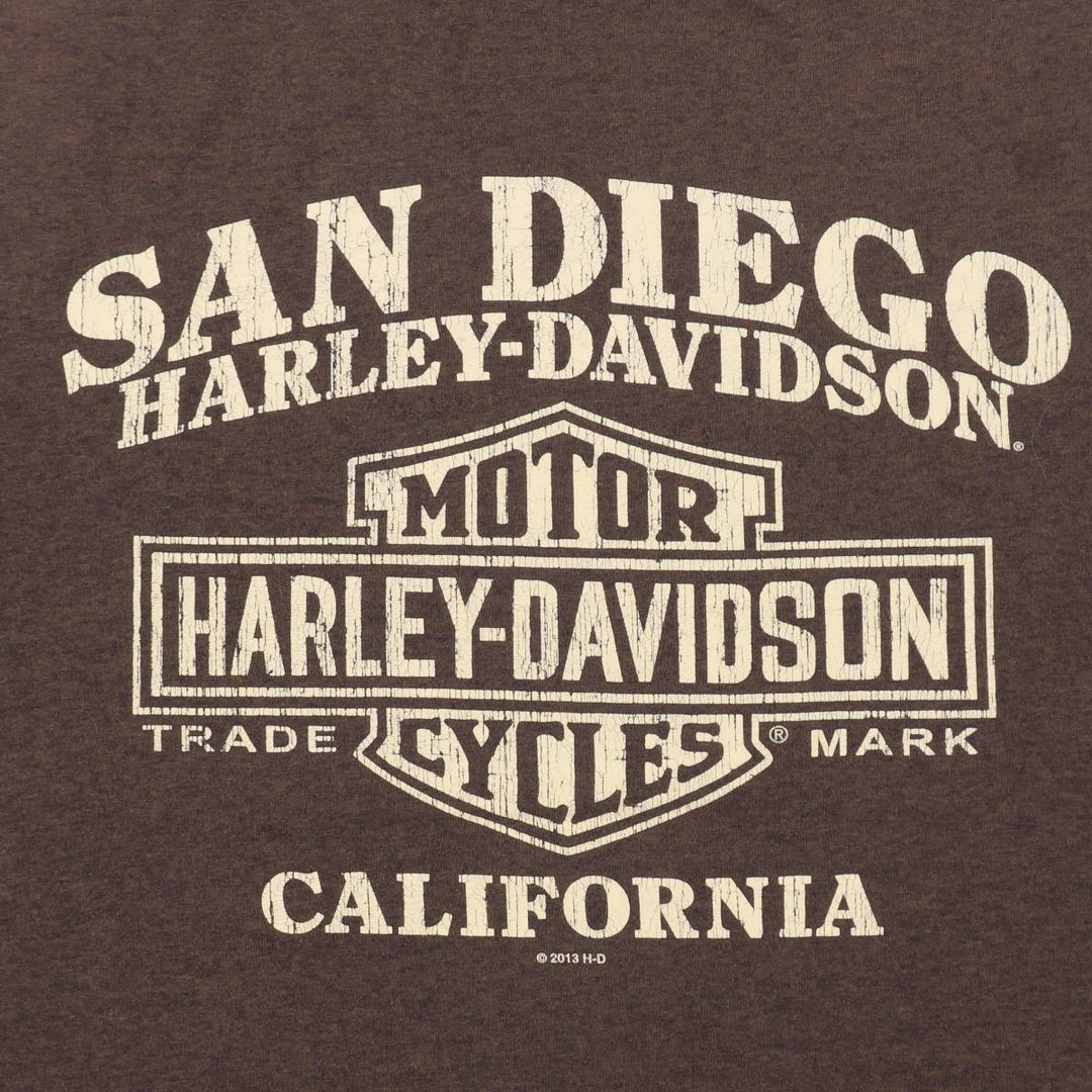 Harley-Davidson Motorcycle Bike T-shirt, Men's XL size unclear brown type Vintage Second Hand
