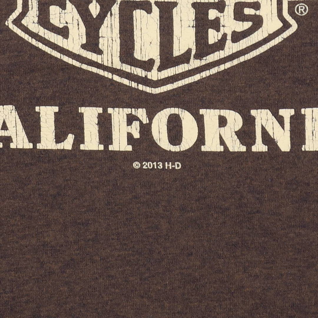 Harley-Davidson Motorcycle Bike T-shirt, Men's XL size unclear brown type Vintage Second Hand