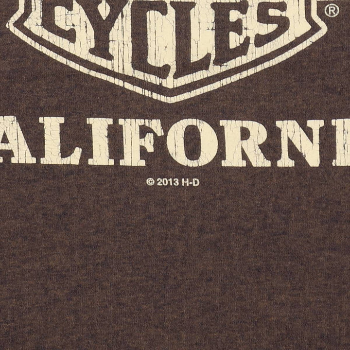 Harley-Davidson Motorcycle Bike T-shirt, Men's XL size unclear brown type Vintage Second Hand