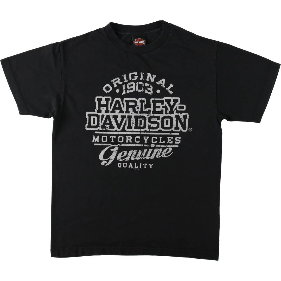 Harley-Davidson Motorcycle Bike T-shirt, Men's Medium cotton black type Vintage Second Hand