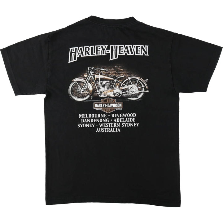 Harley-Davidson Motorcycle Bike T-shirt, Men's Medium cotton black type Vintage Second Hand