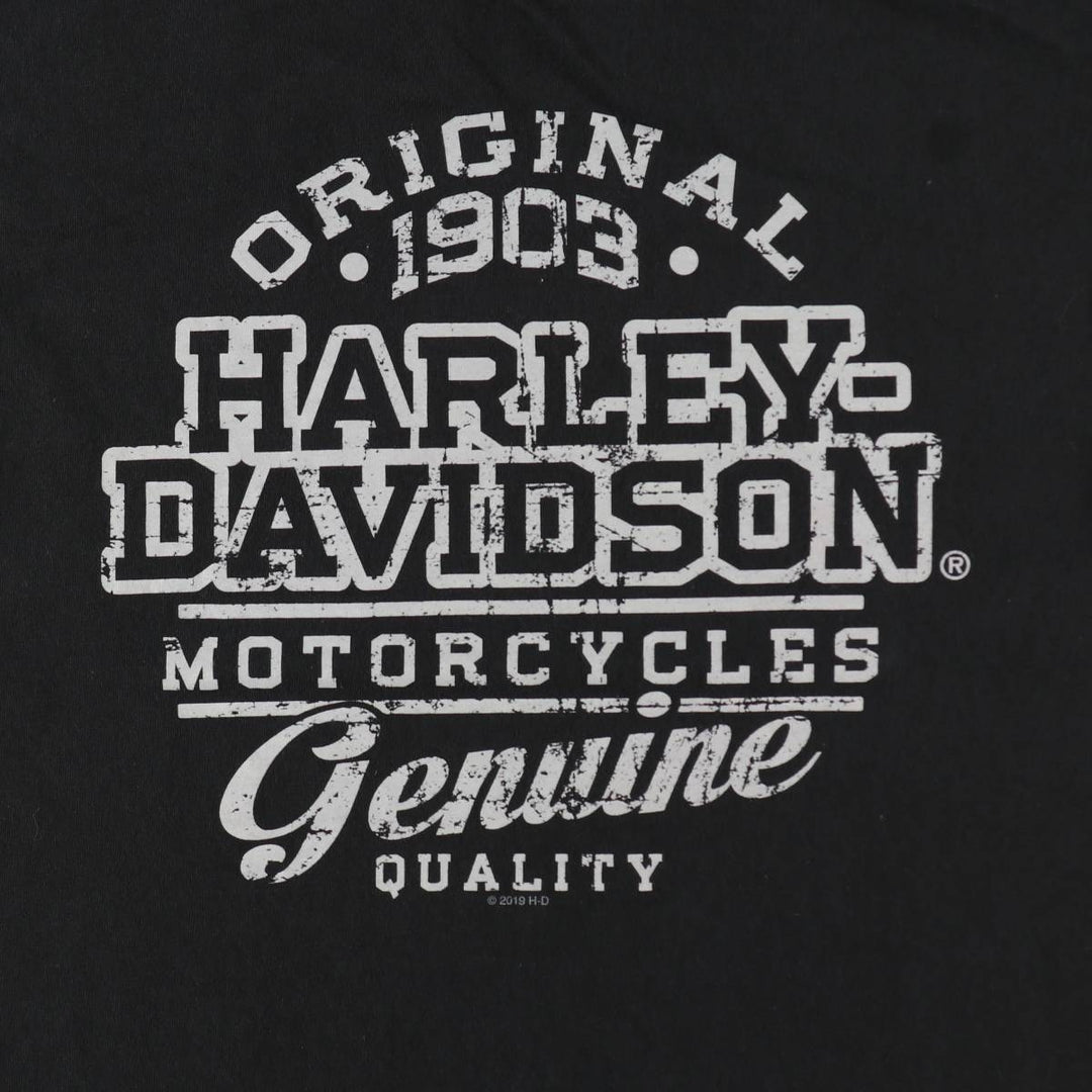 Harley-Davidson Motorcycle Bike T-shirt, Men's Medium cotton black type Vintage Second Hand