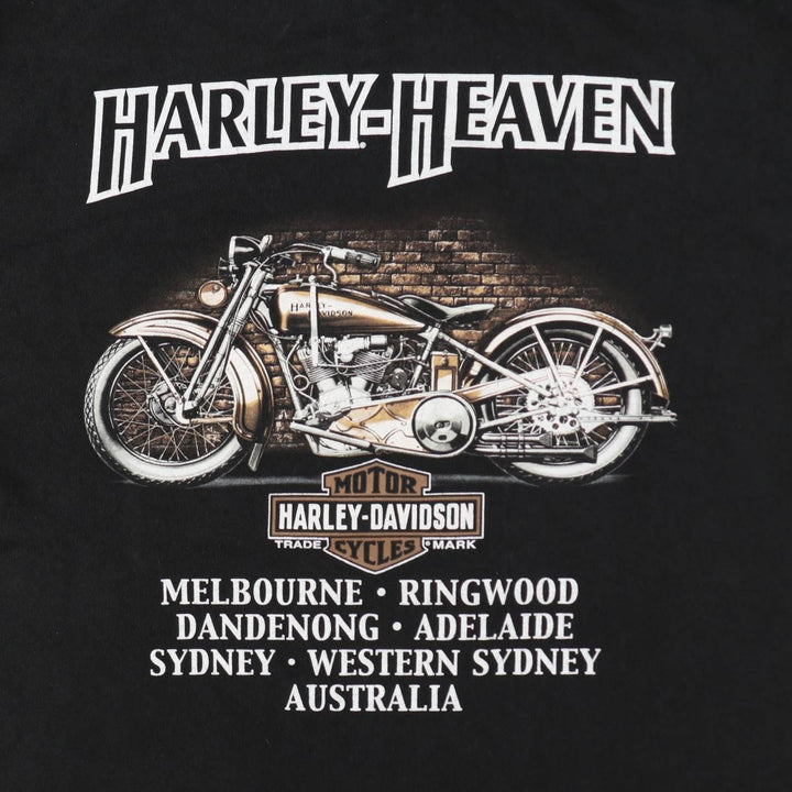 Harley-Davidson Motorcycle Bike T-shirt, Men's Medium cotton black type Vintage Second Hand