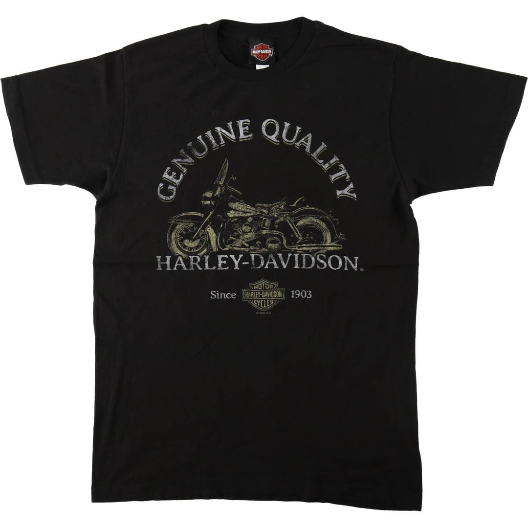Harley-Davidson Motorcycle Bike T-shirt, Men's Medium cotton black type Vintage Second Hand