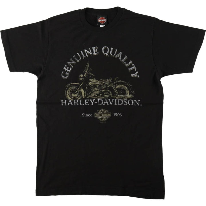 Harley-Davidson Motorcycle Bike T-shirt, Men's Medium cotton black type Vintage Second Hand