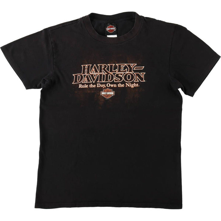 Harley-Davidson Skull Pattern Motorcycle Bike T-shirt Men's M size cotton black type Vintage Second Hand