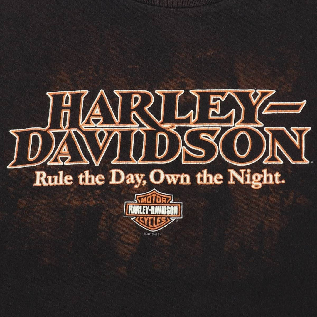 Harley-Davidson Skull Pattern Motorcycle Bike T-shirt Men's M size cotton black type Vintage Second Hand