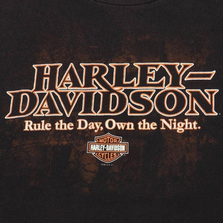 Harley-Davidson Skull Pattern Motorcycle Bike T-shirt Men's M size cotton black type Vintage Second Hand