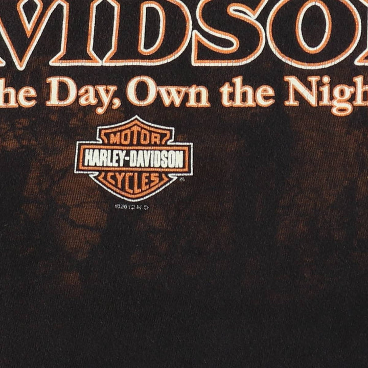 Harley-Davidson Skull Pattern Motorcycle Bike T-shirt Men's M size cotton black type Vintage Second Hand