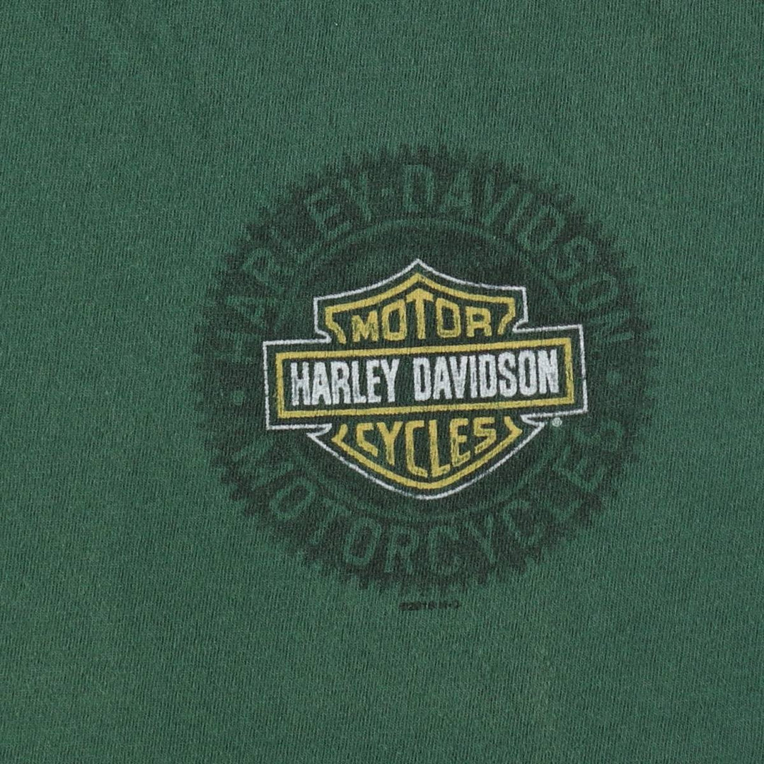 Harley-Davidson Motorcycle Bike T-shirt, Men's Medium cotton green type Vintage Second Hand