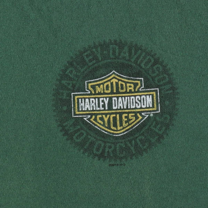 Harley-Davidson Motorcycle Bike T-shirt, Men's Medium cotton green type Vintage Second Hand
