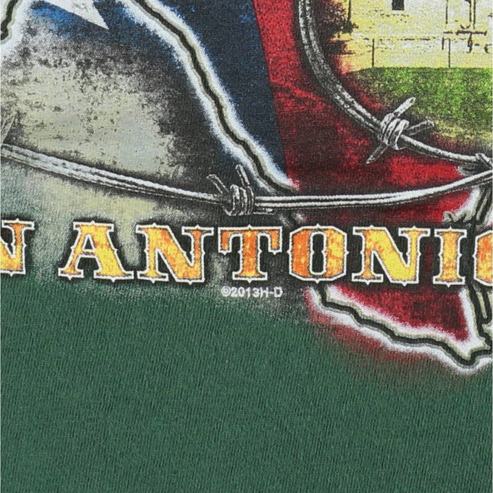 Harley-Davidson Motorcycle Bike T-shirt, Men's Medium cotton green type Vintage Second Hand