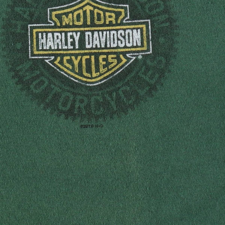 Harley-Davidson Motorcycle Bike T-shirt, Men's Medium cotton green type Vintage Second Hand