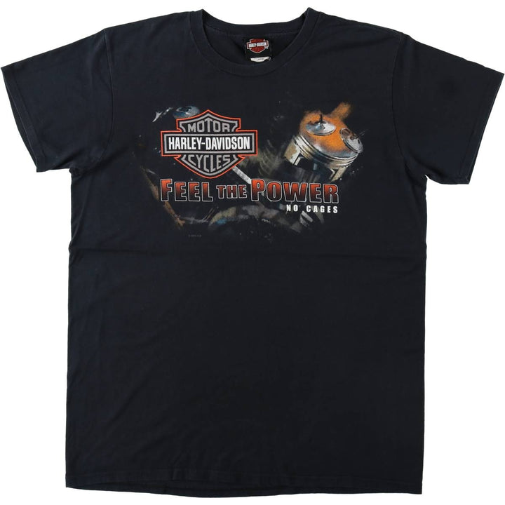 Harley-Davidson Motorcycle Bike T-shirt, Men's Size L cotton black type Vintage Second Hand