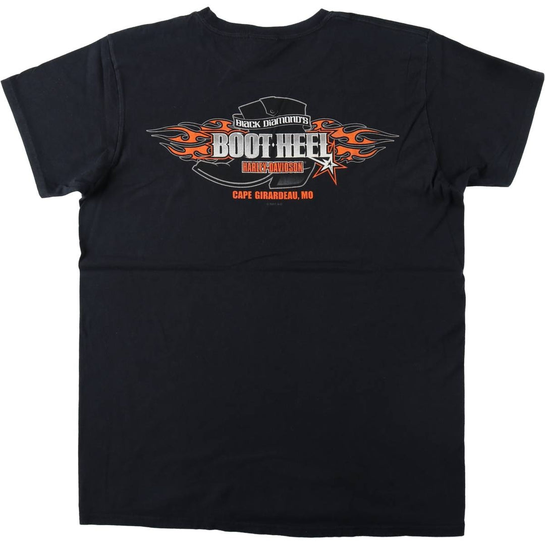 Harley-Davidson Motorcycle Bike T-shirt, Men's Size L cotton black type Vintage Second Hand