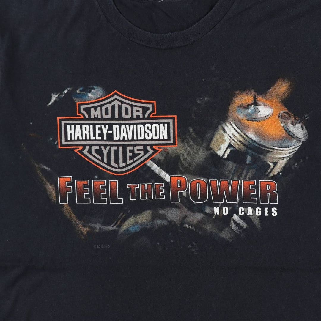 Harley-Davidson Motorcycle Bike T-shirt, Men's Size L cotton black type Vintage Second Hand