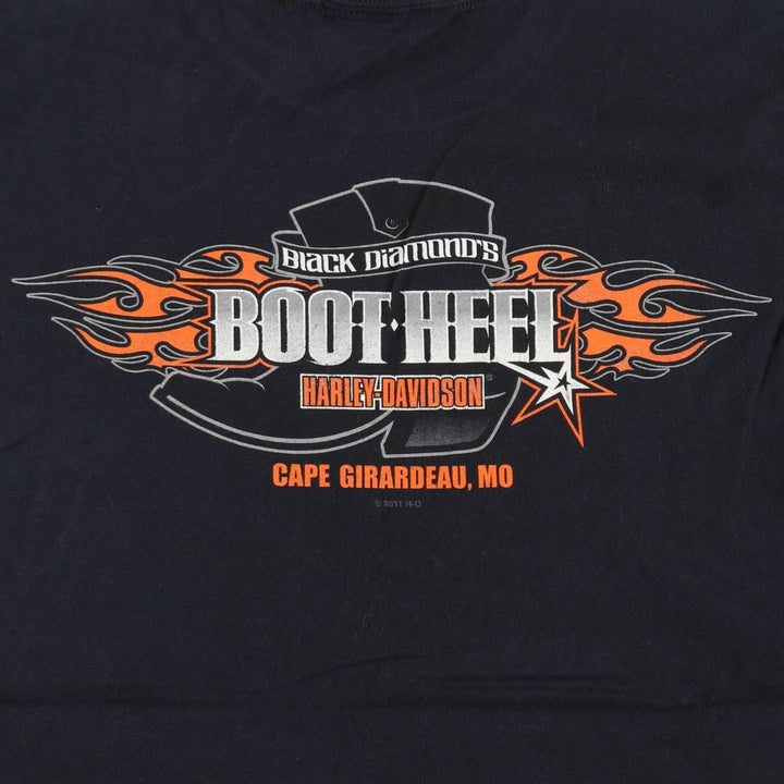 Harley-Davidson Motorcycle Bike T-shirt, Men's Size L cotton black type Vintage Second Hand