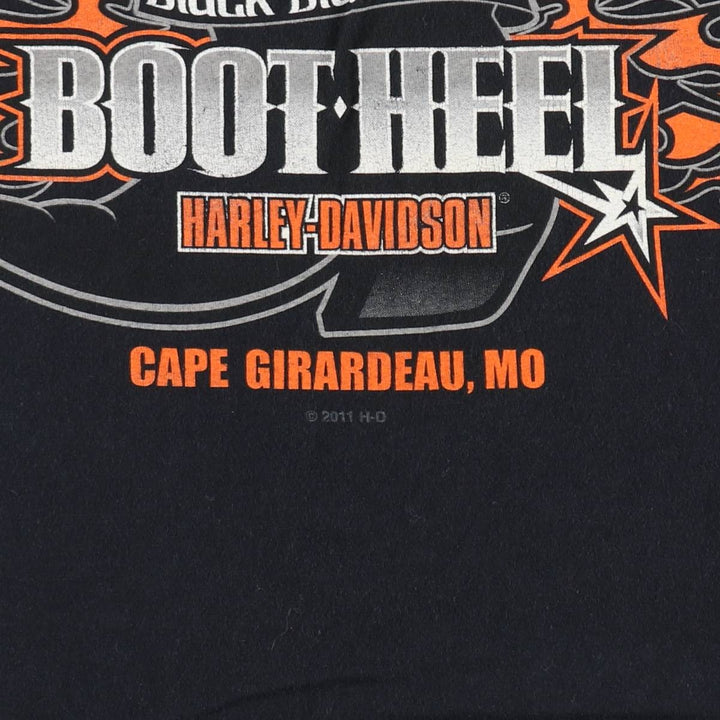 Harley-Davidson Motorcycle Bike T-shirt, Men's Size L cotton black type Vintage Second Hand