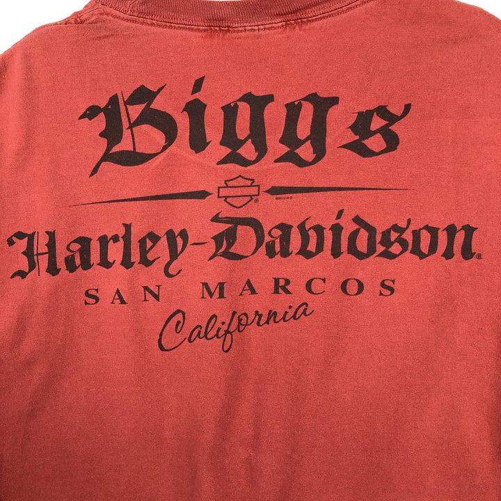 Harley-Davidson Pin-up Girl Motorcycle Bike T-shirt, Men's XL unclear red type reddish brown Vintage Second Hand