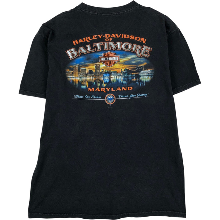 Harley-Davidson Motorcycle Bike T-shirt, Men's Size L cotton black type Vintage Second Hand
