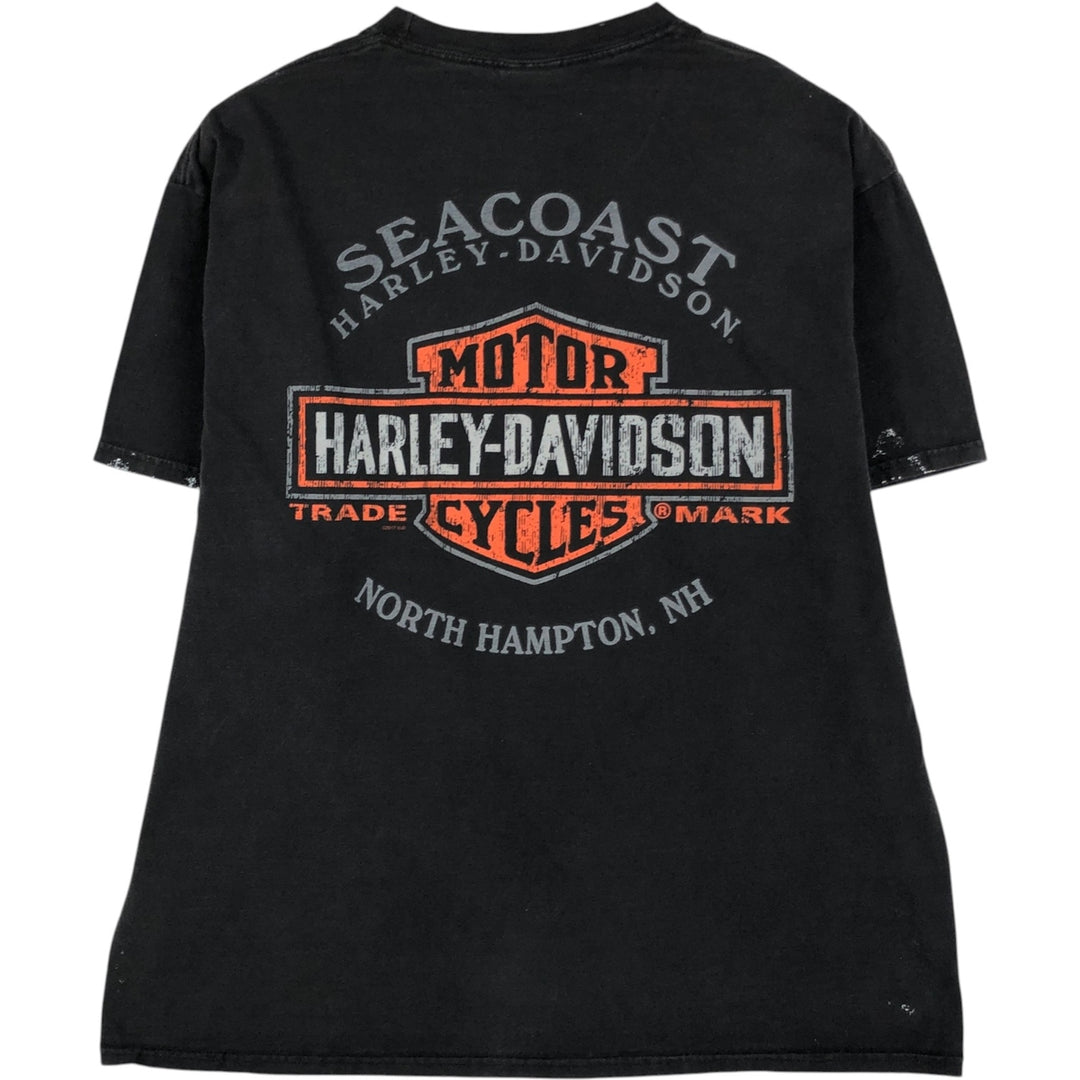 Harley-Davidson painted motorcycle bike t-shirt, men's size XL (approx.) cotton black type Vintage Second Hand