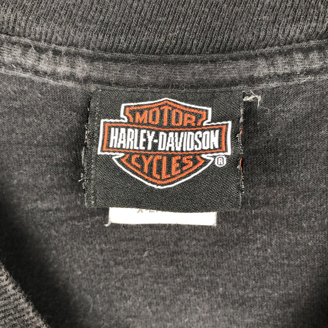 Harley-Davidson painted motorcycle bike t-shirt, men's size XL (approx.) cotton black type Vintage Second Hand