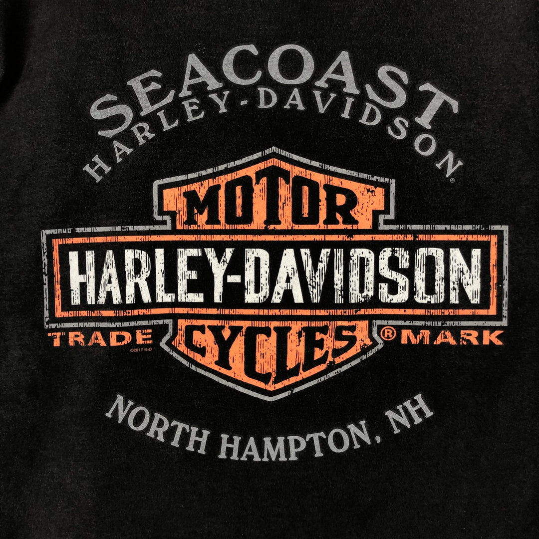 Harley-Davidson painted motorcycle bike t-shirt, men's size XL (approx.) cotton black type Vintage Second Hand