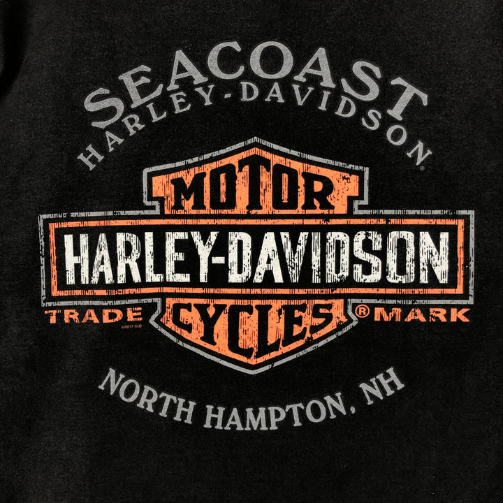 Harley-Davidson painted motorcycle bike t-shirt, men's size XL (approx.) cotton black type Vintage Second Hand