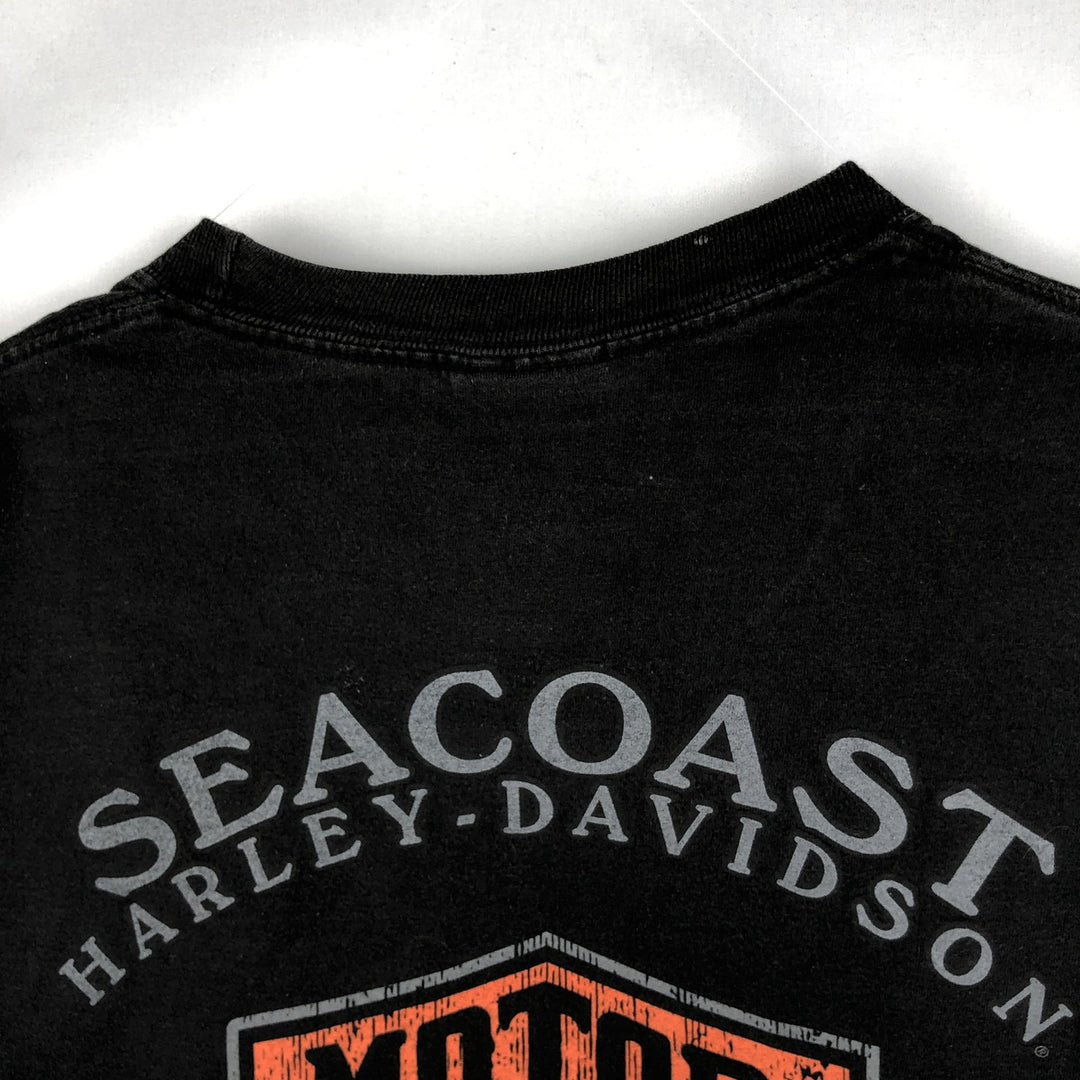 Harley-Davidson painted motorcycle bike t-shirt, men's size XL (approx.) cotton black type Vintage Second Hand