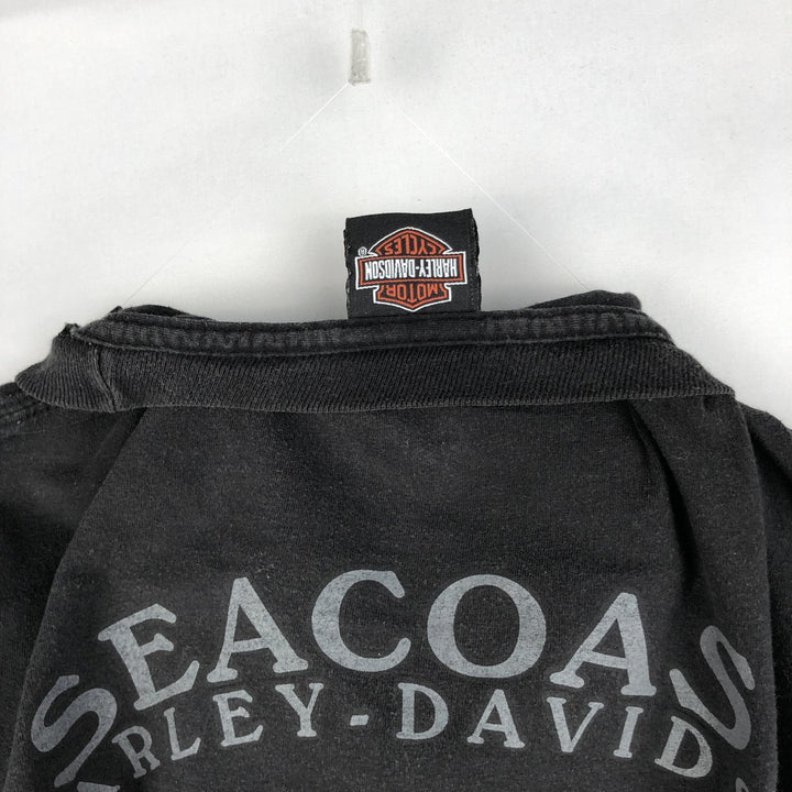 Harley-Davidson painted motorcycle bike t-shirt, men's size XL (approx.) cotton black type Vintage Second Hand