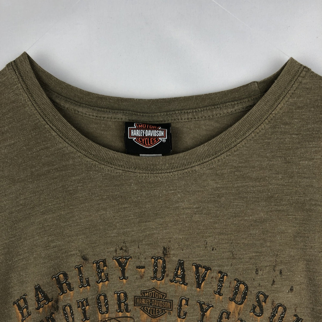 Harley-Davidson Motorcycle Bike T-shirt, Men's XL size cotton Khaki type Vintage Second Hand