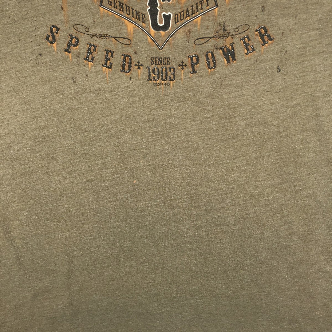 Harley-Davidson Motorcycle Bike T-shirt, Men's XL size cotton Khaki type Vintage Second Hand