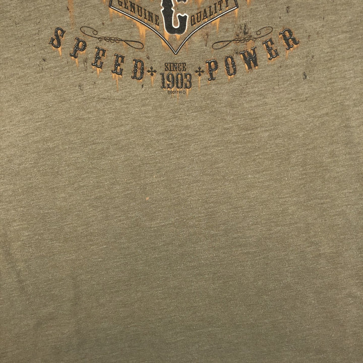 Harley-Davidson Motorcycle Bike T-shirt, Men's XL size cotton Khaki type Vintage Second Hand