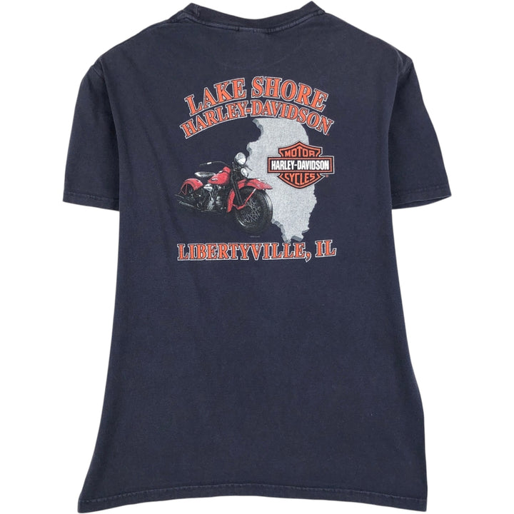 Harley-Davidson Motorcycle Bike T-shirt, Men's Medium cotton navy blue type Vintage Second Hand