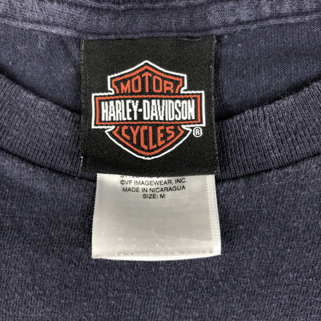 Harley-Davidson Motorcycle Bike T-shirt, Men's Medium cotton navy blue type Vintage Second Hand