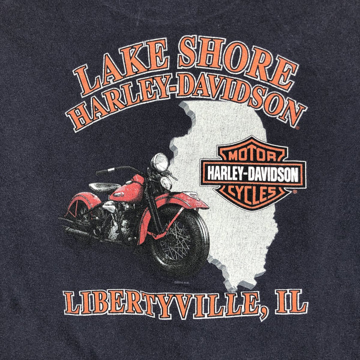Harley-Davidson Motorcycle Bike T-shirt, Men's Medium cotton navy blue type Vintage Second Hand