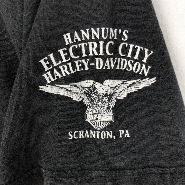 Harley-Davidson Eagle Pattern Skull Pattern Motorcycle Bike T-shirt Men's XL size cotton black type Vintage Second Hand