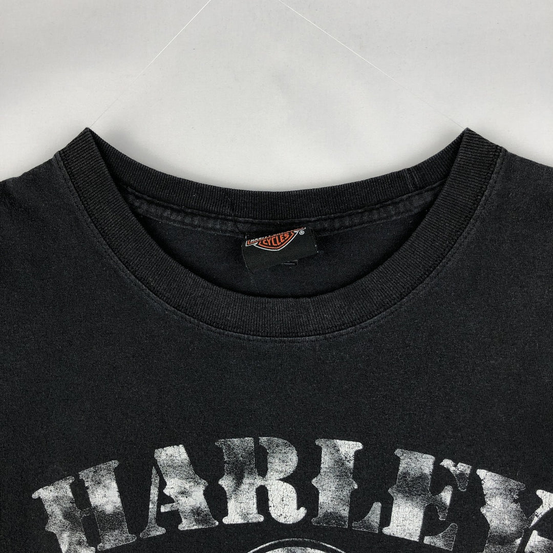 Harley-Davidson Eagle Pattern Skull Pattern Motorcycle Bike T-shirt Men's XL size cotton black type Vintage Second Hand