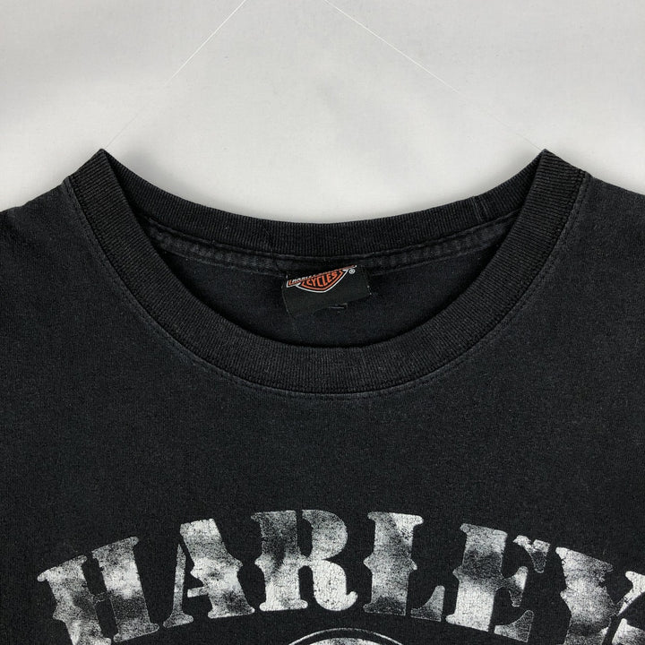 Harley-Davidson Eagle Pattern Skull Pattern Motorcycle Bike T-shirt Men's XL size cotton black type Vintage Second Hand