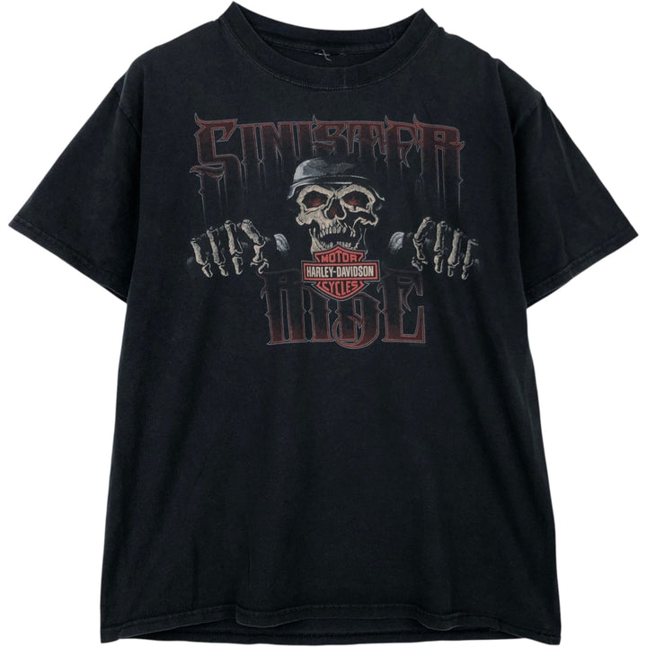 Harley-Davidson Skull Pattern Motorcycle Bike T-shirt Men's M size unclear black type Vintage Second Hand